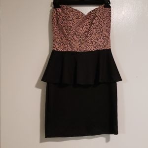 Strapless mini dress